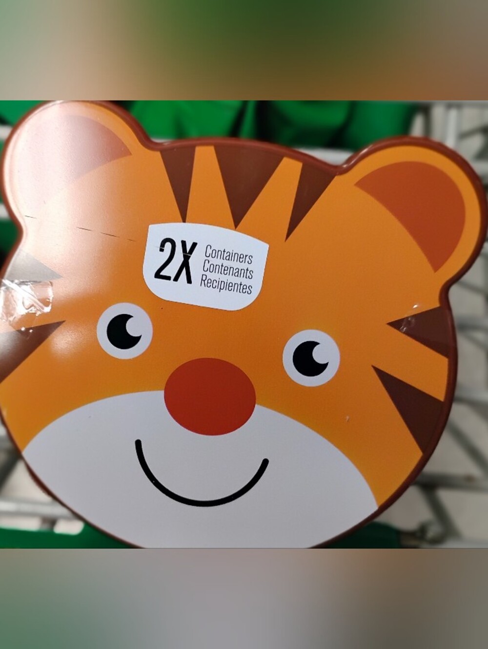 Cute Orange Tiger Face Container - Set of 2